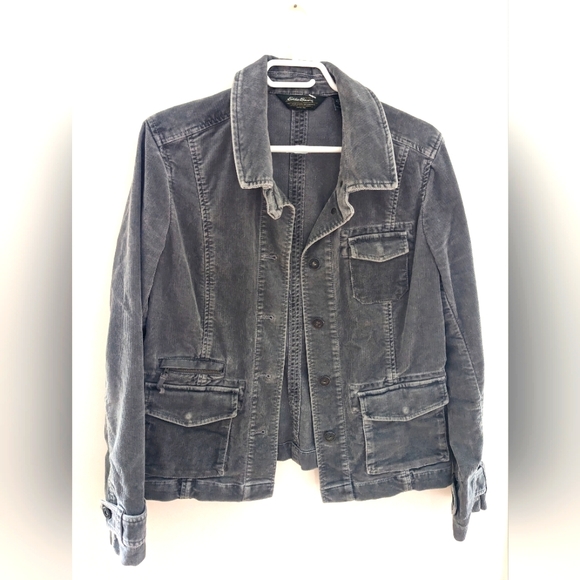 Eddie Bauer Jackets & Blazers - Vintage Eddie Bauer Corduroy Gray Blazer Jacket‎ with Pockets Size M